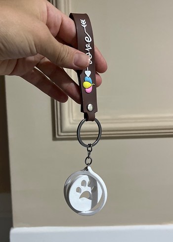 Kahverengi Zincir Detaylı Kadın Anahtarlık - Görsel 4