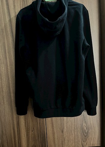 Siyah Fermuarlı Kapüşonlu Kadın Sweat - Görsel 2