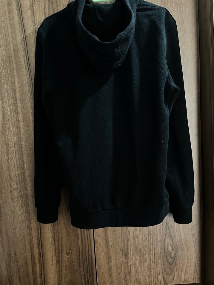 Siyah Fermuarlı Kapüşonlu Kadın Sweat - Görsel 2