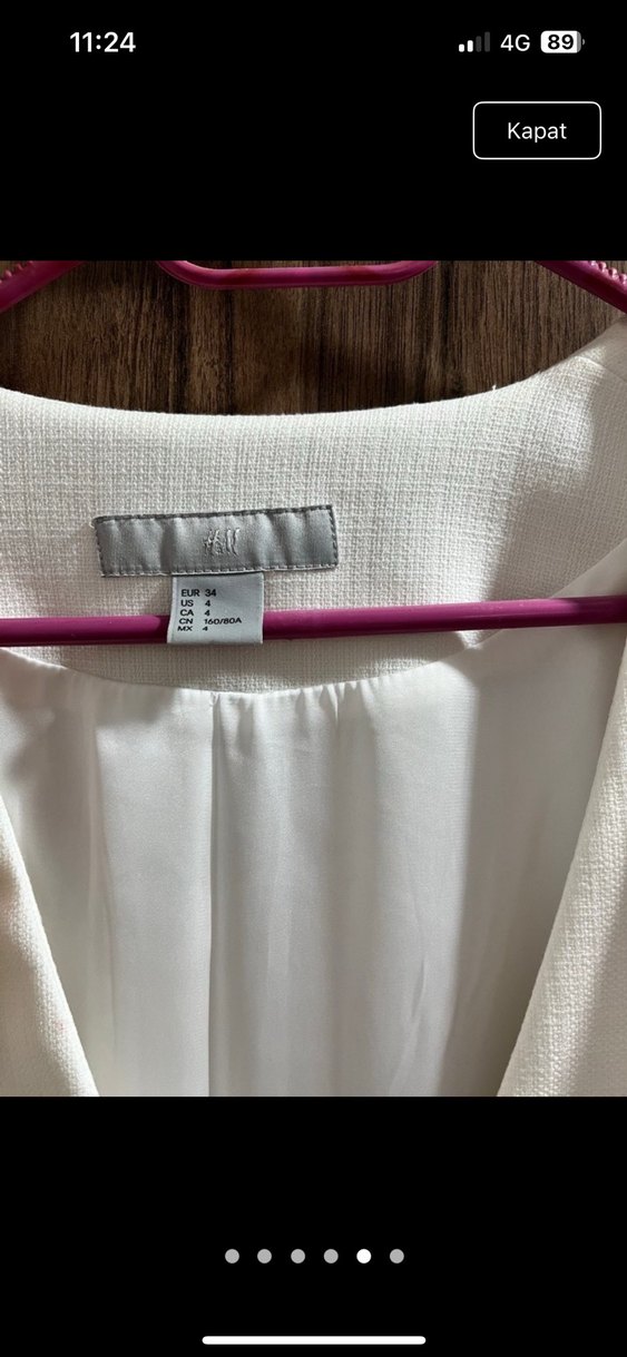 Beyaz Drapeli Kadın Blazer Ceket - Görsel 5