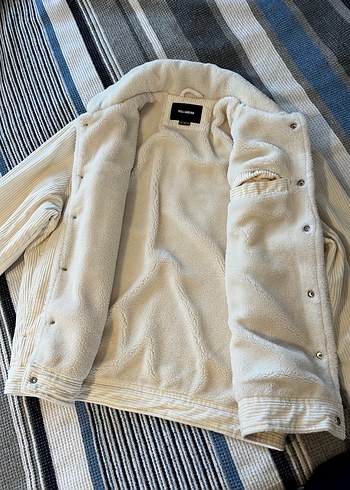 Düğmeli Beyaz Peluş Ceket - Görsel 6