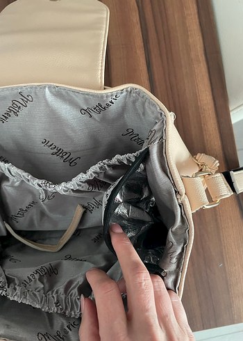 Açık pembe gerçek deri Fermuarlı bebek bakım Çantası - Görsel 4