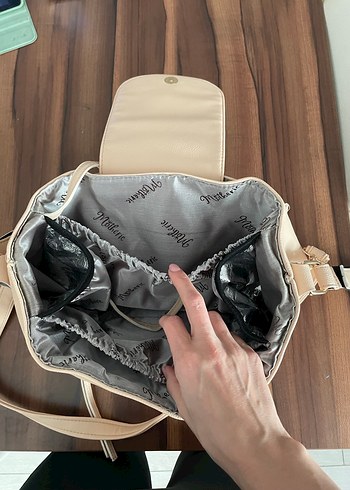 Açık pembe gerçek deri Fermuarlı bebek bakım Çantası - Görsel 3