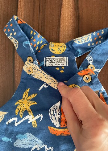 Renkli Baskılı Erkek Çocuk Askılı Şort Tulum - Görsel 2