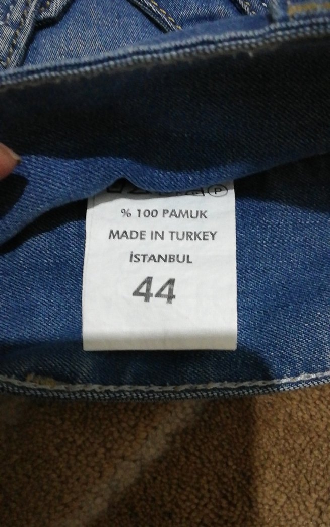 44 beden Düğmeli Mavi Midi Denim Etek - Görsel 3