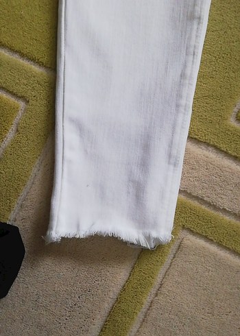 Beyaz Kadın Kot Pantolon Normal Boy - Görsel 2