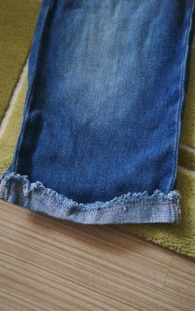 Kız Çocuk Parlak Mavi Bol Kesim Kot Pantolon - Görsel 2