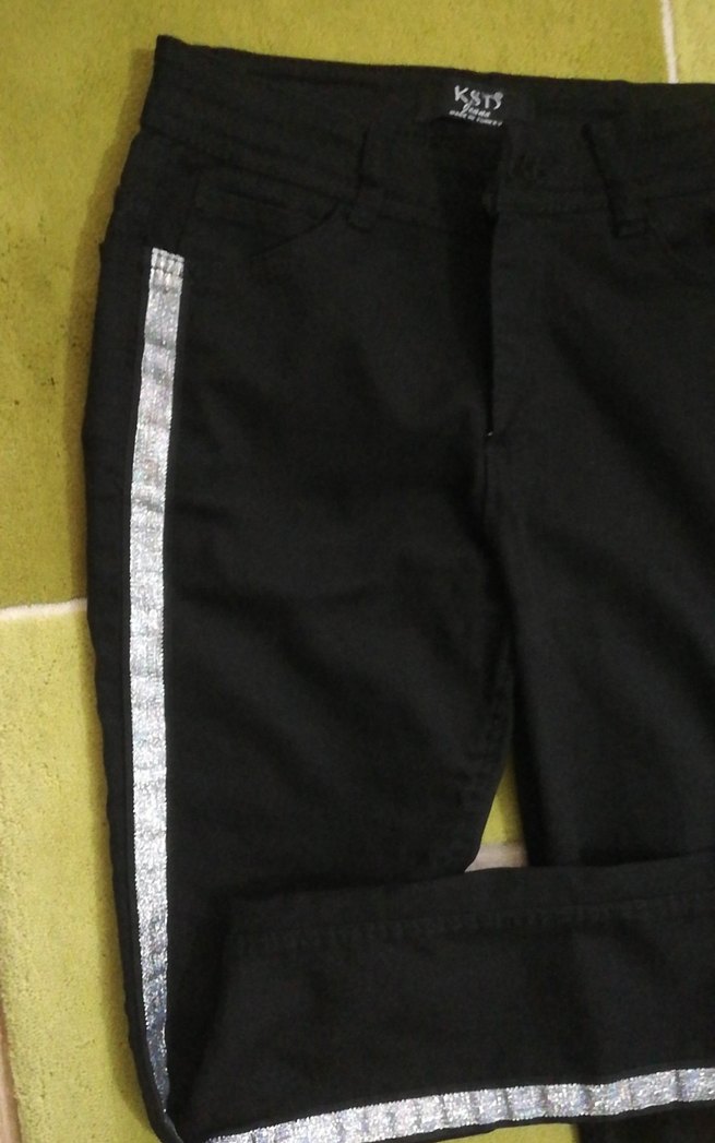 kız çocuk Siyah Regular Fit Kumaş Pantolon - Görsel 2