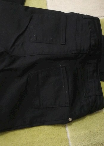 Düğmeli Siyah simli kız çocuk Kot Pantolon - Görsel 5