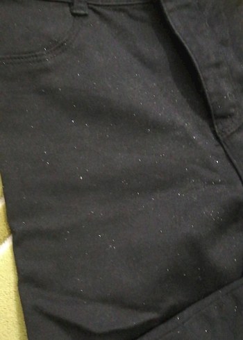 Düğmeli Siyah simli kız çocuk Kot Pantolon - Görsel 2