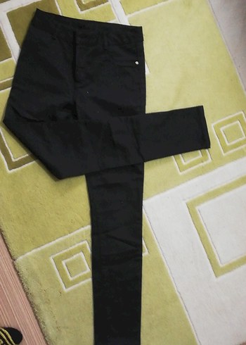 Düğmeli Siyah simli kız çocuk Kot Pantolon - Görsel 4