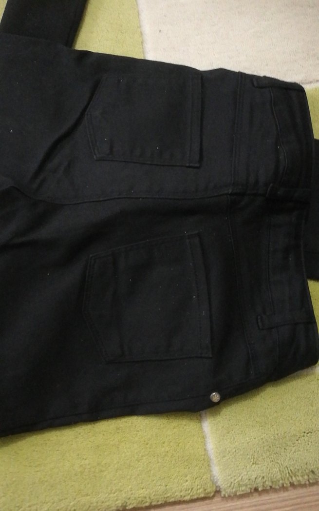 Düğmeli Siyah simli kız çocuk Kot Pantolon - Görsel 5