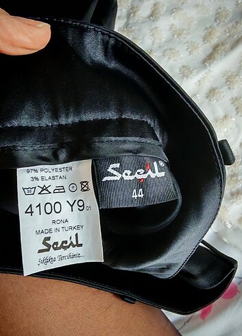 Abiye saten kumaş pantolon pul işlemeli tüllü saten blüz 44 bede - Görsel 4