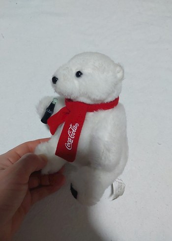 Beden Kırmızı atkılı beyaz peluş ayı oyuncak