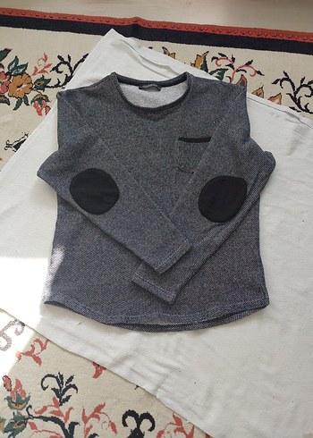 Gri Örgü Kadın Uzun Kollu Sweatshirt