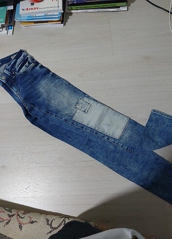 xs Beden Mavi jeans bayan pantolon 