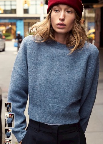 ZARA YUMUŞAK TRİKO KAZAK  Donuk mavi Kadın - Görsel 2