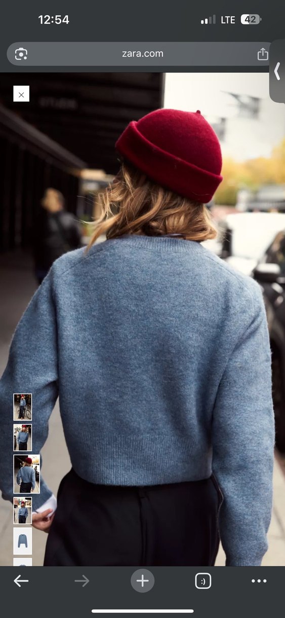 ZARA YUMUŞAK TRİKO KAZAK  Donuk mavi Kadın - Görsel 3