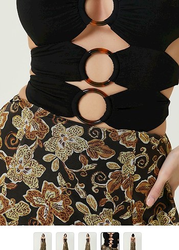 Hansen + Gretel
Siyah Kesim Detaylı Çiçekli Maksi Elbise - Görsel 3