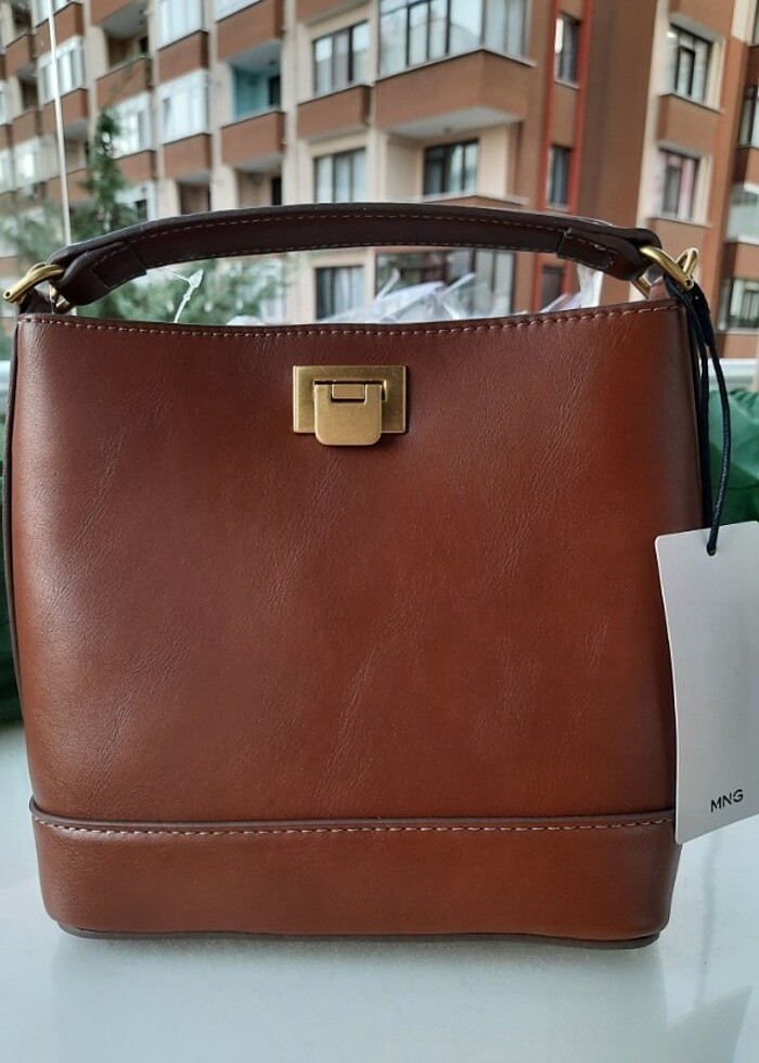 Mango metalik detaylı mini shopper çanta - Görsel 2