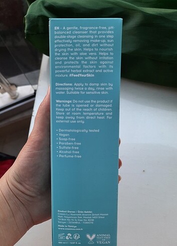 Cream Co. yeşil çay özü yüz temizleyici 150 ml - Görsel 2