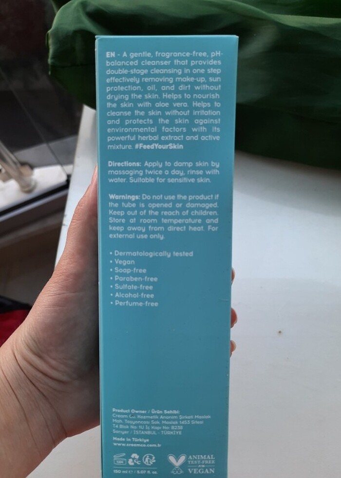 Cream Co. yeşil çay özü yüz temizleyici 150 ml - Görsel 2