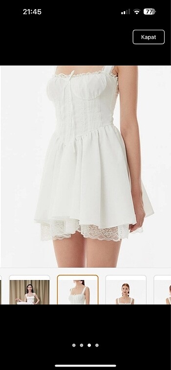 Zara Fullamoda marka dantel detaylı mini elbise