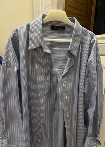 Mavi Çizgili Kadın Gömlek - Görsel 2