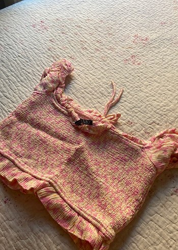 Zara Pembe Bohem Bağlamalı Bluz