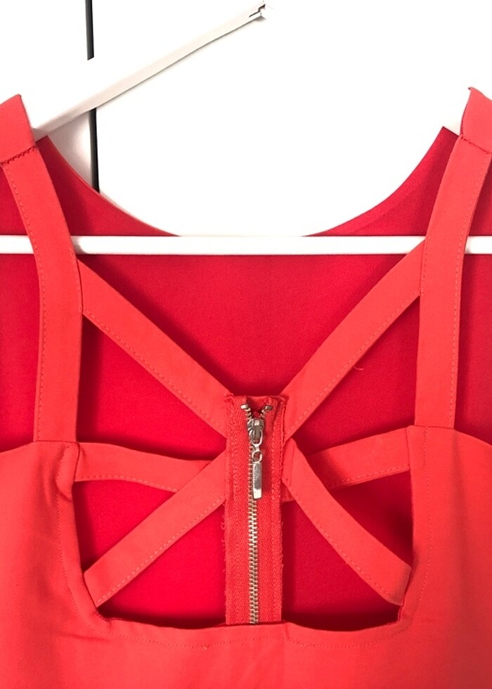 Somon rengi elbise - Görsel 2