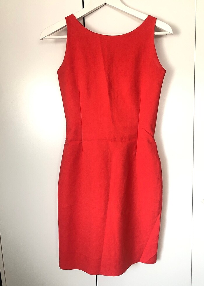 Somon rengi elbise - Görsel 3