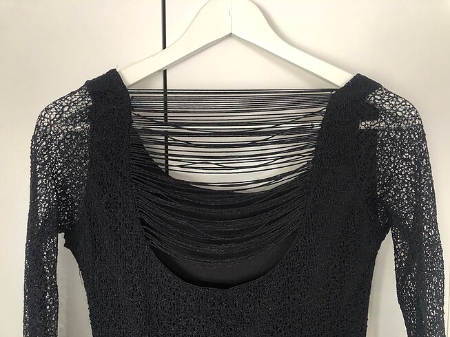 Sırt Kısmı İp Detaylı Elbise - Görsel 6