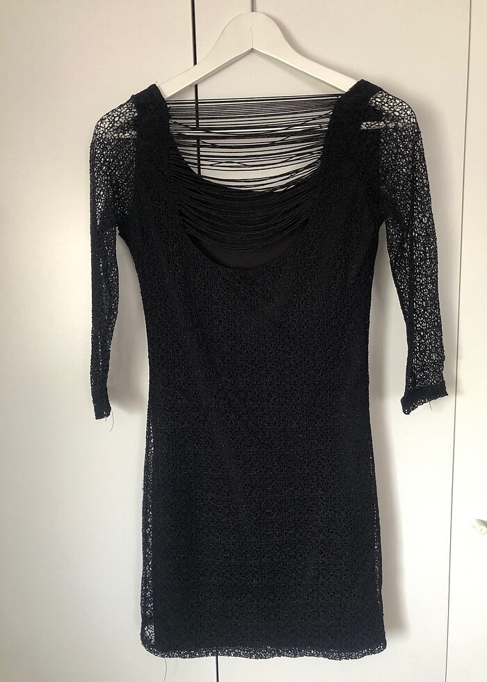 Sırt Kısmı İp Detaylı Elbise - Görsel 5