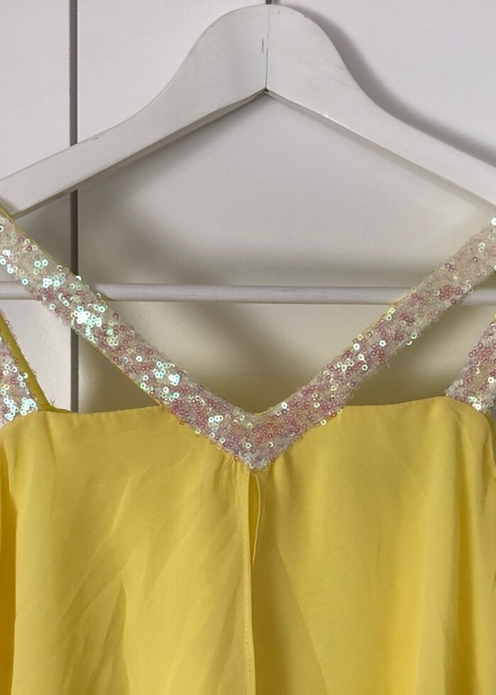 Sarı şık elbise - Görsel 2