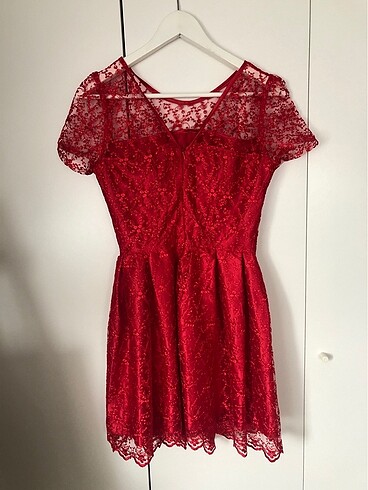 Kırmızı Mini Elbise - Görsel 4