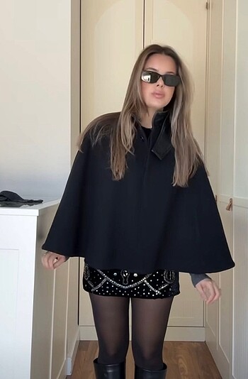 Zara Zara yün pelerin panço