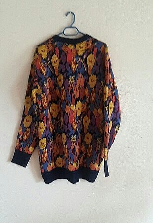 karışık desenli 90 lar dönemi vintage kazak