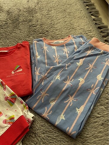 7 Yaş Beden pembe Renk Penti pijama takımı