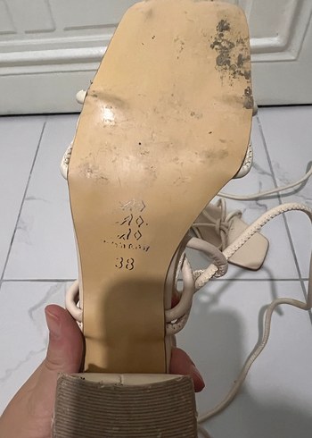 Diğer Bej Bohem Tarz Kadın Topuklu Sandalet