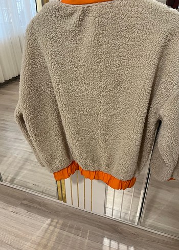 Bej Peluş Kısa Kadın Ceket - Görsel 2