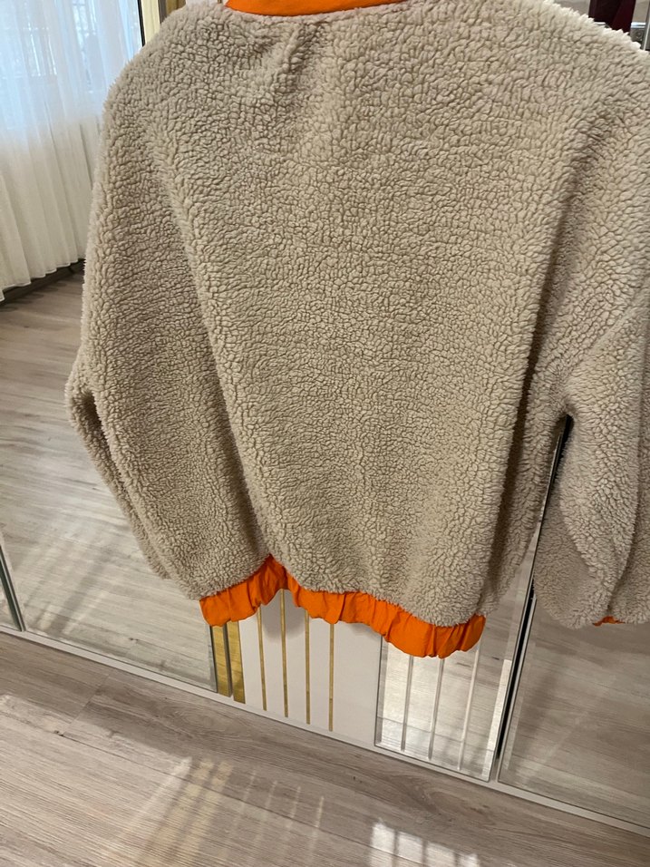 Bej Peluş Kısa Kadın Ceket - Görsel 2