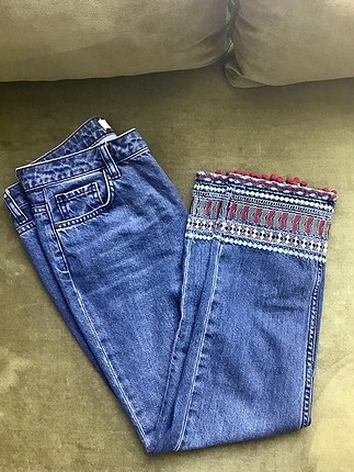Koton Boyfriend Mom Jean pantolon Vintage Desenli 