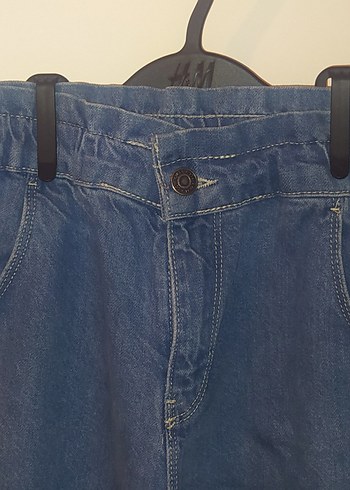 10 Yaş Beden mavi Renk Gri Rahat Kesim Midi Kot Pantolon