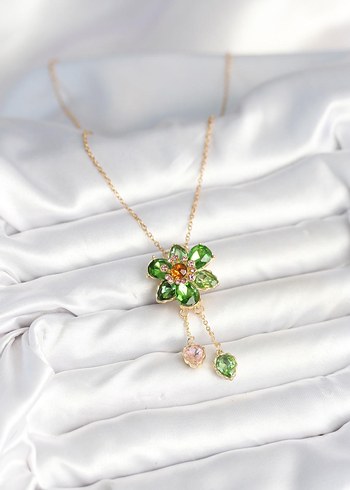 swarovski Swarovski Asansörlü İdyllia Yeşil Çiçek Kolye