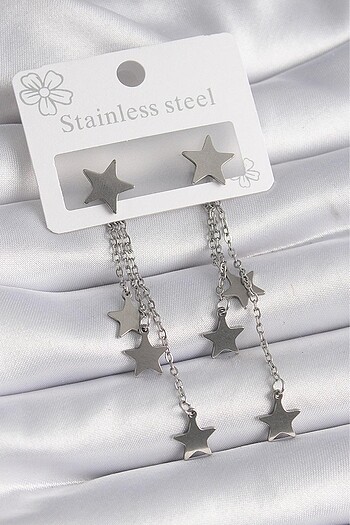 Accessorize Çelik Yıldız Model Sallantılı Küpe