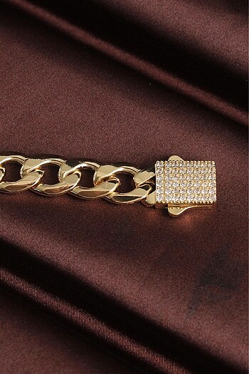 swarovski Zirkon Taşlı Vip Seri Gold Gurmet Bileklik