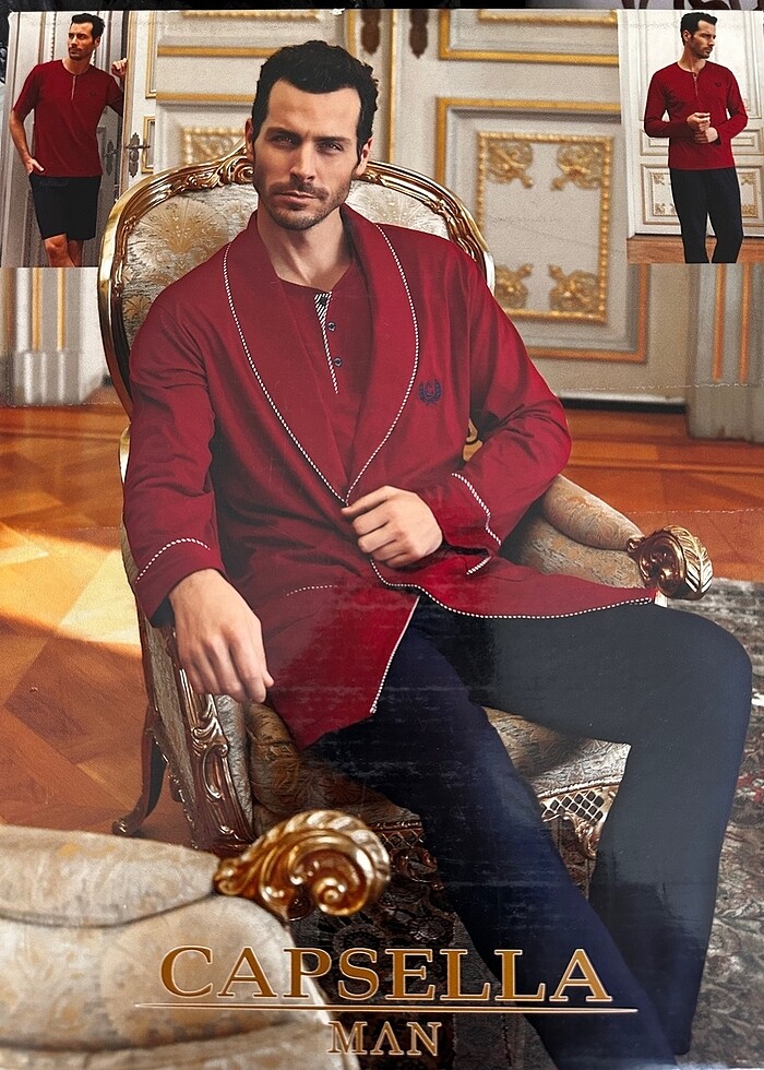 Erkek 5?li Robdöşambırlı Çeyizlik Pijama Takımı - Görsel 5