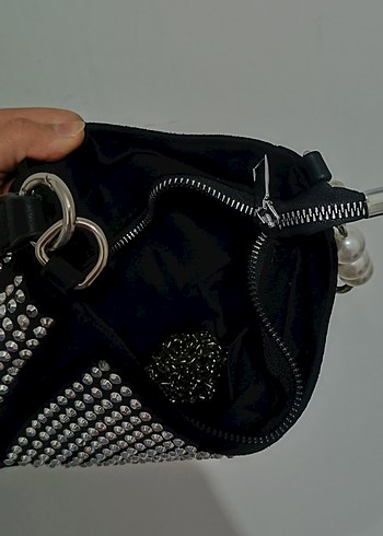 Siyah İşlemeli Boncuklu Kadın Çanta - Görsel 5