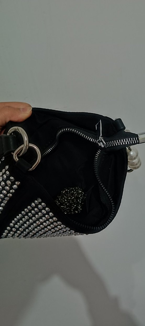 Siyah İşlemeli Boncuklu Kadın Çanta - Görsel 5