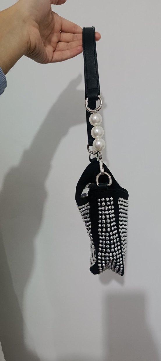 Siyah İşlemeli Boncuklu Kadın Çanta - Görsel 4